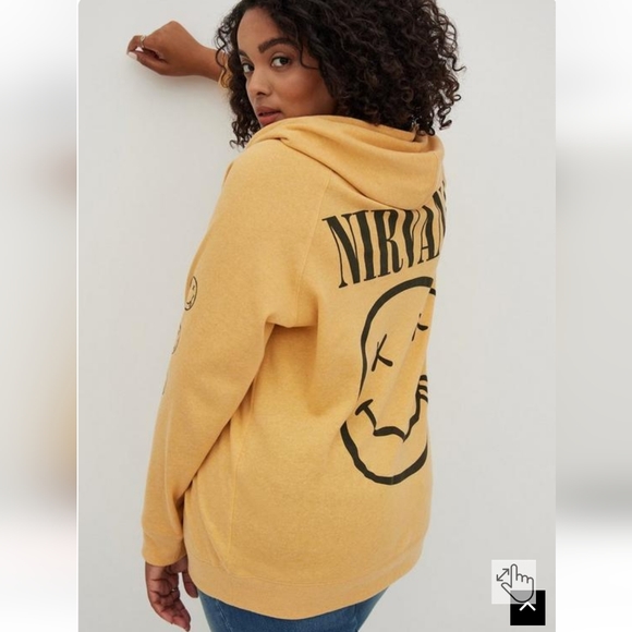 Hoodie - Cozy Fleece Nirvana Smile - Picture 4 of 5